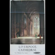 Original Railway Poster Liverpool Cathedral See Britain By Train By Felix Kelly