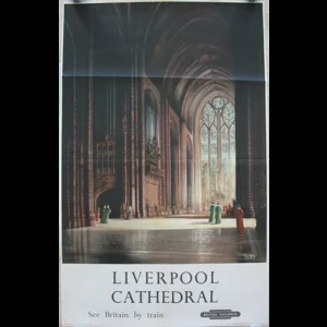 Original Railway Poster Liverpool Cathedral See Britain By Train By Felix Kelly
