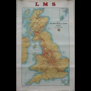 Original Railway Poster LMS Map Of The London Midland And Scottish Railway And Connections 1923