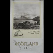 Original Railway Poster Loch Maree Ben Slioch To Scotland By LMS Edinburgh Castle