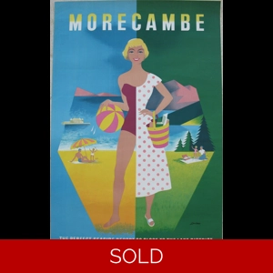 Original Railway Poster Morecambe The Perfect Seaside Resort So Close To The Lake District By Reginald Lander