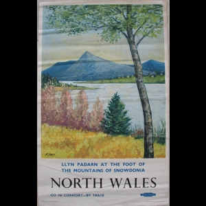 Original Railway Poster North Wales Llyn Padarn At The Foot Of The Mountains Of Snowdonia By Peter Collins