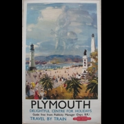 Original Railway Poster Plymouth Delightful Centre For Holidays Travel By Train Sir Francis Drake