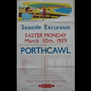 Original Railway Poster Porthcawl Seaside Excursion Easter Monday 1959 By Studio Seven