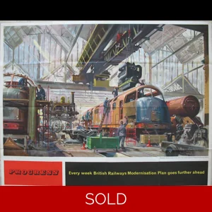 Original Railway Poster Progress By Terence Cuneo