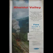 Original Railway Poster Rheidol Valley 1961 Timetable Steam Photograph