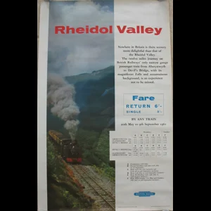 Original Railway Poster Rheidol Valley 1961 Timetable Steam Photograph