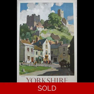 Original Railway Poster Richmond Yorkshire By Leonard Russell Squirrell