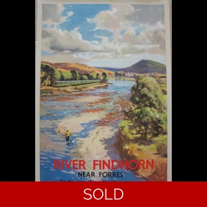 Original Railway Poster River Findhorn Near Forres See Scotland By Train By Jack Merriott