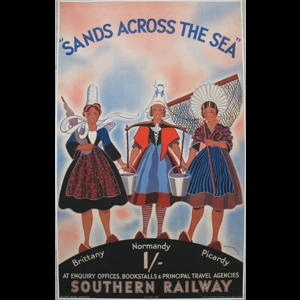 Original Southern Railway Poster Sands Across The Sea Brittany Normandy Picardy By Margaret Bradley