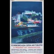 Original Railway Poster Scarborough Open Air Theatre A Pageant Of Tannhauser LNER By Frank Mason