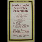 Original LNER Railway Poster Scarborough September Programme 1930