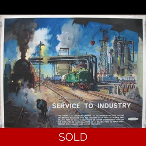 Original Railway Poster Service to Industry ICI Billingham Chemical Works South Grid Sidings By Terence Cuneo