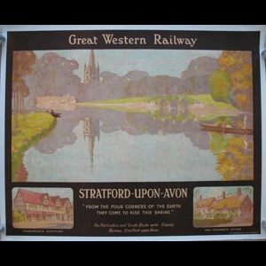 Original Railway Poster Stratford Upon Avon Great Western Railway by Gyrth Russell
