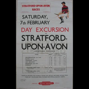 Original Railway Poster Stratford Upon Avon Races Day Excursion 1959 Pat Keely