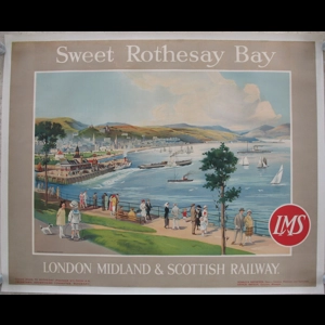 Original Railway Poster Sweet Rothesay Bay London Midland And Scottish Railway
