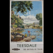 Original Railway Poster Teesdale The Tees At Barnard Castle See Britain By Train By Jack Merriott