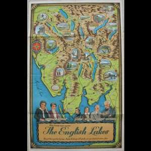 Original Railway Poster The English Lakes Where Beauty Reigns Supreme You Get There Quicker Map By Train David William Burley