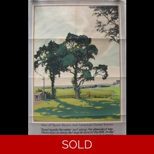 Original Railway Poster View Of Epsom Downs From Tattenham Corner Station by Walter Spradbery