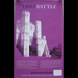 Original British Railway Poster Visit Battle Abbey By Reginald Lander