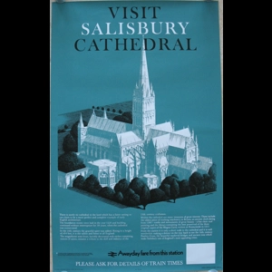 Original Railway Poster Visit Salisbury Cathedral By Reginald Lander