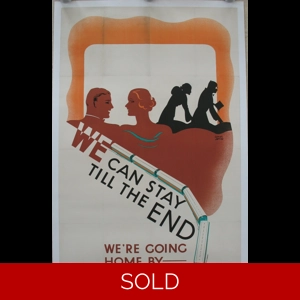 Original Railway Poster We Can Stay Till The End We're Going Home By Southern Electric By May Bethell Jones