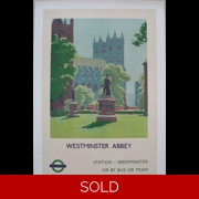 Original London Transport Railway Poster Westminster Abbey By Herbert Alker Tripp