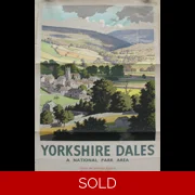 Original Railway Poster Yorkshire Dales A National Park Area Travel By Train By Ronald Lampitt