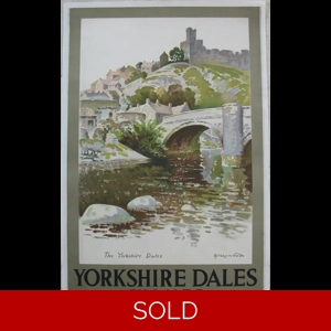Original Railway Poster Yorkshire Dales By LNER Orlando Greenwood Richmond