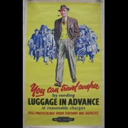 Original Railway Poster You Can Travel Carefree By Sending Luggage In Advance By Harry Riley