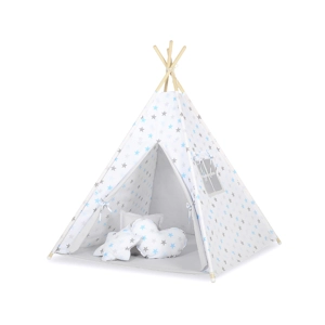Otroški igralni šotor Teepee, modre zvezdice