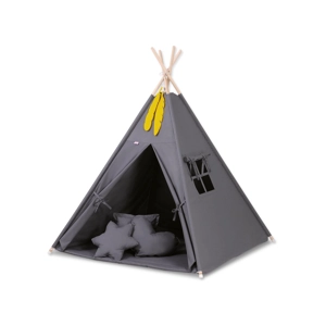 Otroški igralni šotor Teepee, temno siv
