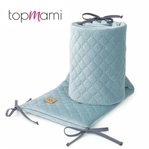 Obroba za posteljico VELVET, steel modra