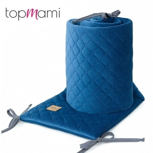 Obroba za posteljico VELVET, temno modra