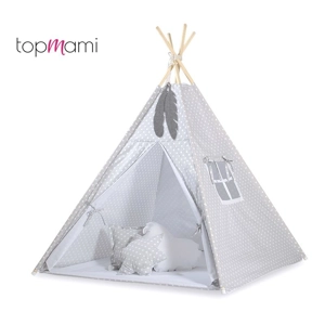 Otroški igralni šotor Teepee, siva, pikice