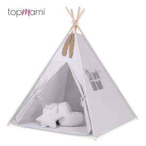Otroški igralni šotor Teepee, siv