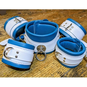 Teal and White Bondage Cuff ..