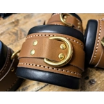 Classic Rustic Brown and Black bdsm Restraints, Real Leather