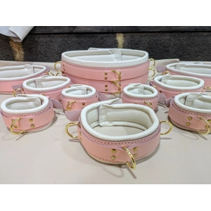 Pink and cream Bondage Cuffs..