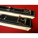Heavy Padded Leather Bondage Cuffs Black and Creamy White