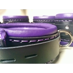 Padded Bondage Restraints - Purple and Black Wrist, Ankle, Collar Luxery Soft Nappa Lined