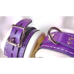 Purple and Ivory wrsit cuffs with bed attaching straps