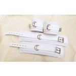 Padded Bondage Restraints - White Wrist, Ankle, Luxery Soft Nappa Lined