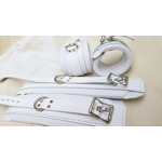 Padded Bondage Restraints - White Wrist, Ankle, Luxery Soft Nappa Lined