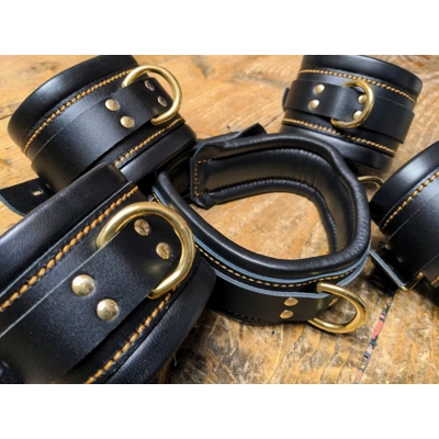 Classic Bondage Restraints - Brass hardware