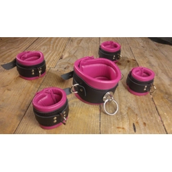 Black and Hot Pink Bondage Retraint Cuffs
