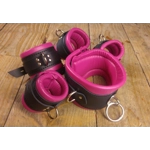 Black and Hot Pink Bondage Retraint Cuffs
