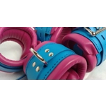 Teal and Cerise Bondage Cuff Restraints