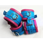 Teal and Cerise Bondage Cuff Restraints