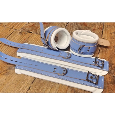 Baby Blue and Cream Bondage Cuffs
